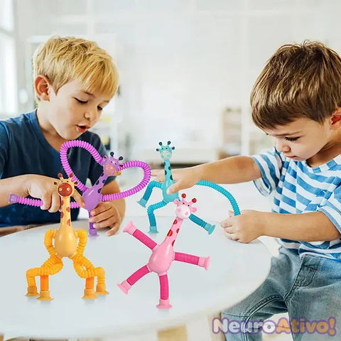 Kit com 4 Girascópica - Lindas Girafinhas Telescópicas com Ventosa