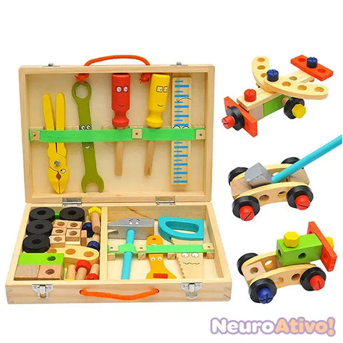 Toolbox - Maleta Montessori com incríveis ferramentas em madeira