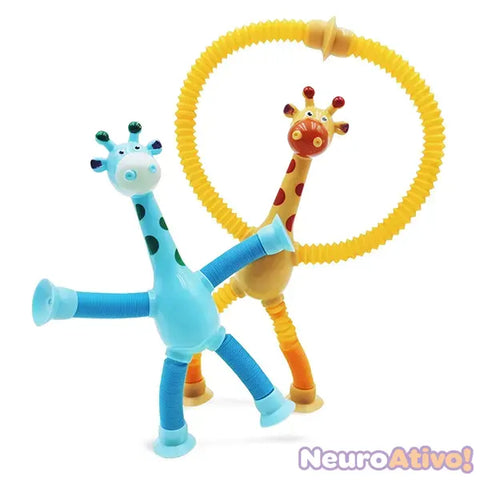 Kit com 4 Girascópica - Lindas Girafinhas Telescópicas com Ventosa